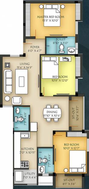 House Of Salve The Artemis (3BHK+3T (1,582 sq ft) 1582 sq ft)