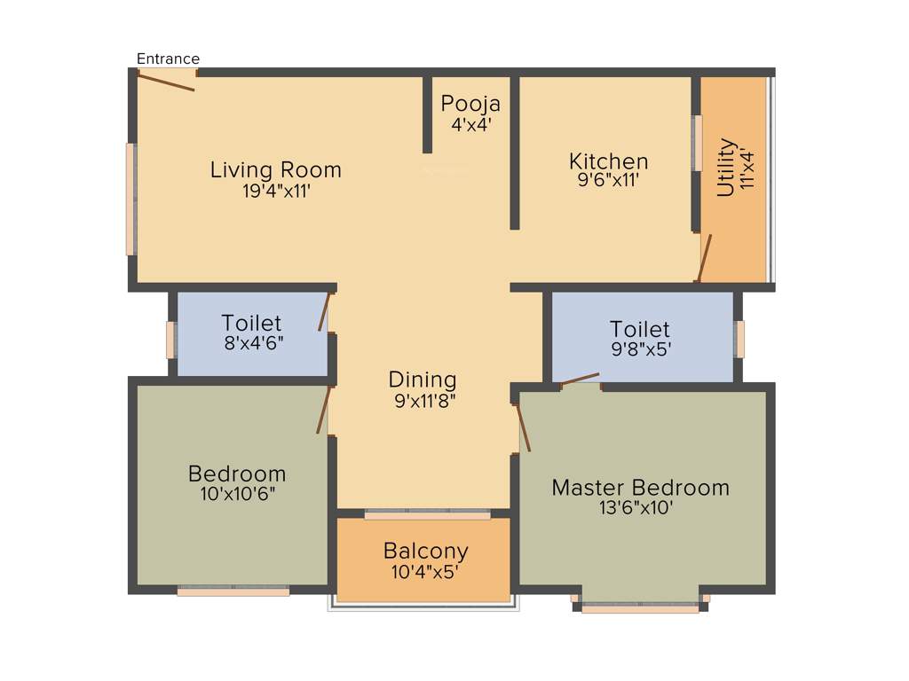 Disha Central Park (2BHK+2T (1,181 sq ft) 1181 sq ft)
