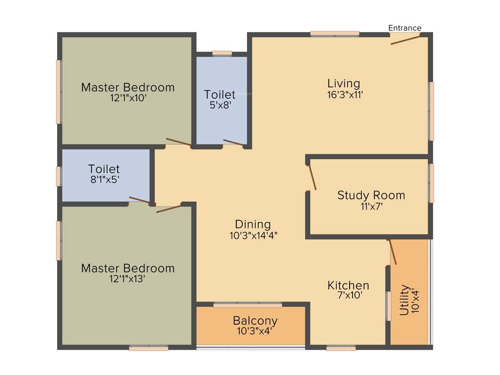 Disha Central Park (2BHK+2T (1,285 sq ft) 1285 sq ft)