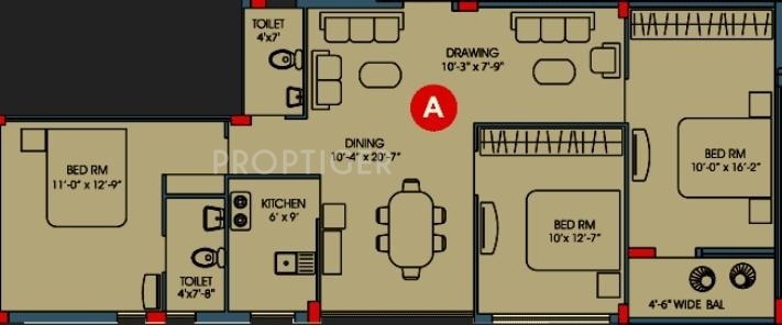 Goldwin Jubilee Residency (3BHK+2T (1,473 sq ft) 1473 sq ft) Goldwin Jubilee Residency (3BHK+2T (1,473 sq ft) 1473 sq ft)