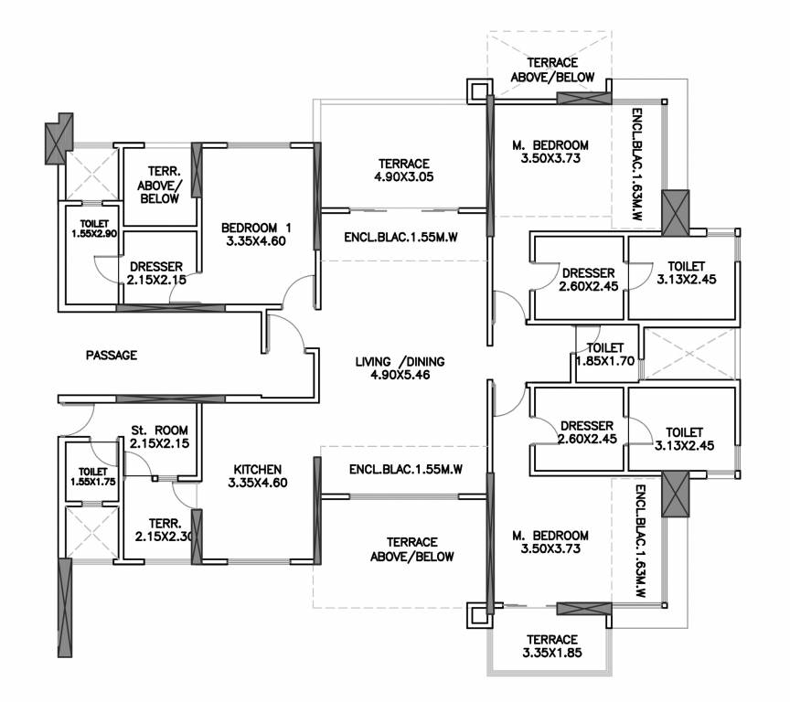 Kumar Privie Sanctum A1 And B1 (3BHK+3T (1,612.54 sq ft) + Study Room 1612.54 sq ft) Kumar Privie Sanctum A1 And B1 (3BHK+3T (1,612.54 sq ft) + Study Room 1612.54 sq ft)