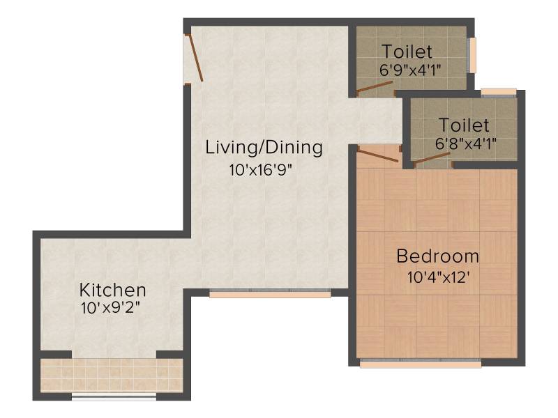 Srishti Harmony III Phase 1 (1BHK+1T (465.00 sq ft) 465 sq ft)