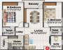 Balaji Ashirvaad Elite (2BHK+2T (1,125 sq ft) 1125 sq ft)  Balaji Ashirvaad Elite (2BHK+2T (1,125 sq ft) 1125 sq ft)