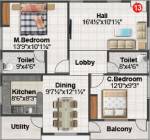 Balaji Ashirvaad Elite (2BHK+2T (1,135 sq ft) 1135 sq ft)  Balaji Ashirvaad Elite (2BHK+2T (1,135 sq ft) 1135 sq ft)
