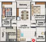 Balaji Ashirvaad Elite (2BHK+2T (1,140 sq ft) 1140 sq ft)  Balaji Ashirvaad Elite (2BHK+2T (1,140 sq ft) 1140 sq ft)