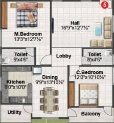 Balaji Ashirvaad Elite (2BHK+2T (1,305 sq ft) 1305 sq ft)  Balaji Ashirvaad Elite (2BHK+2T (1,305 sq ft) 1305 sq ft)