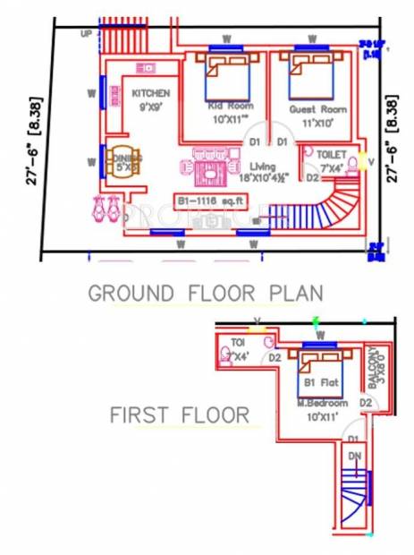 Real Rockville (3BHK+2T (1,116 sq ft) 1116 sq ft)