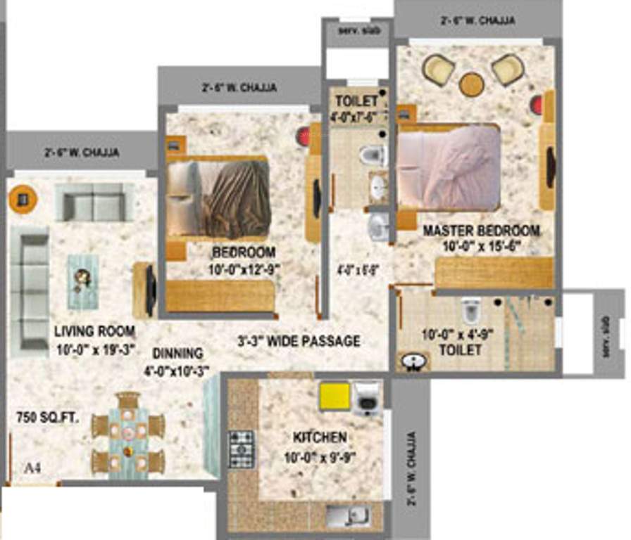 Geopreneur Mayur Phase II 16th To 19th Floor (2BHK+2T (749.92 sq ft) 749.92 sq ft)