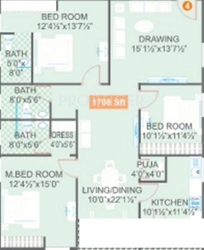 Legend Jagannath (3BHK+3T (1,708 sq ft) Pooja Room 1708 sq ft) Legend Jagannath (3BHK+3T (1,708 sq ft) Pooja Room 1708 sq ft)