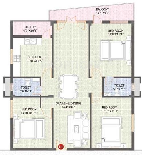 SH Sri Nivas Heights (3BHK+2T (1,580 sq ft) 1580 sq ft) SH Sri Nivas Heights (3BHK+2T (1,580 sq ft) 1580 sq ft)