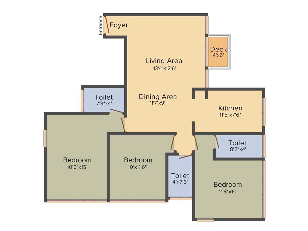 Tattva Mittal Amaltas 71 (3BHK+3T (878.34 sq ft) 878.34 sq ft)