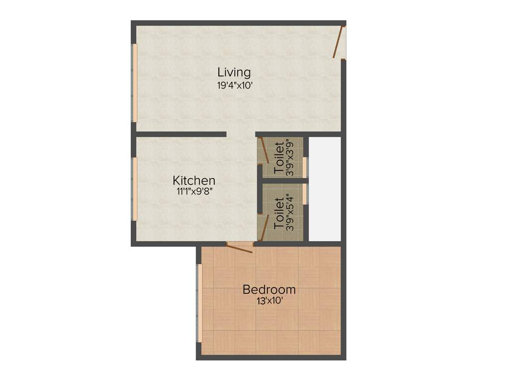 Hilton Enclave Wing A B B1 (1BHK+1T (489.11 sq ft) 489.11 sq ft)