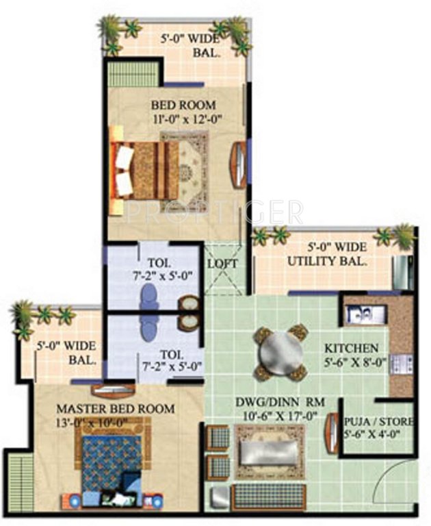 Raison Crimson Floors (2BHK+2T (990 sq ft) 990 sq ft)