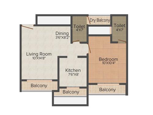 Unique Greens (1BHK+1T (418.93 sq ft) 418.93 sq ft)