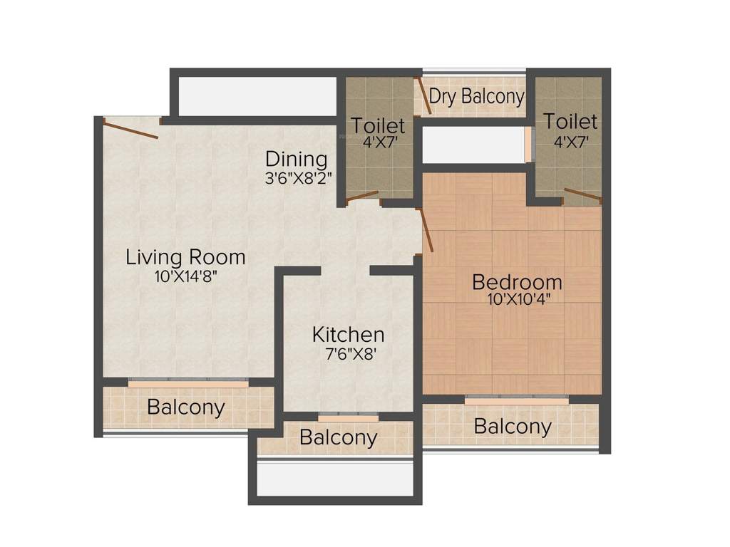 Unique Greens (1BHK+1T (418.93 sq ft) 418.93 sq ft)