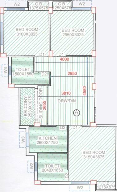  Deb Jasmin Phase 4 (3BHK+2T (1,170 sq ft) 1170 sq ft)