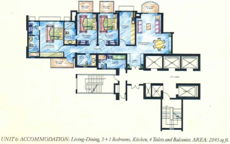 DLF Richmond Park (3BHK+4T (2,045 sq ft) + Servant Room 2045 sq ft)
