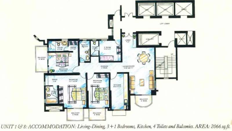 DLF Richmond Park (3BHK+4T (2,066 sq ft) + Servant Room 2066 sq ft)