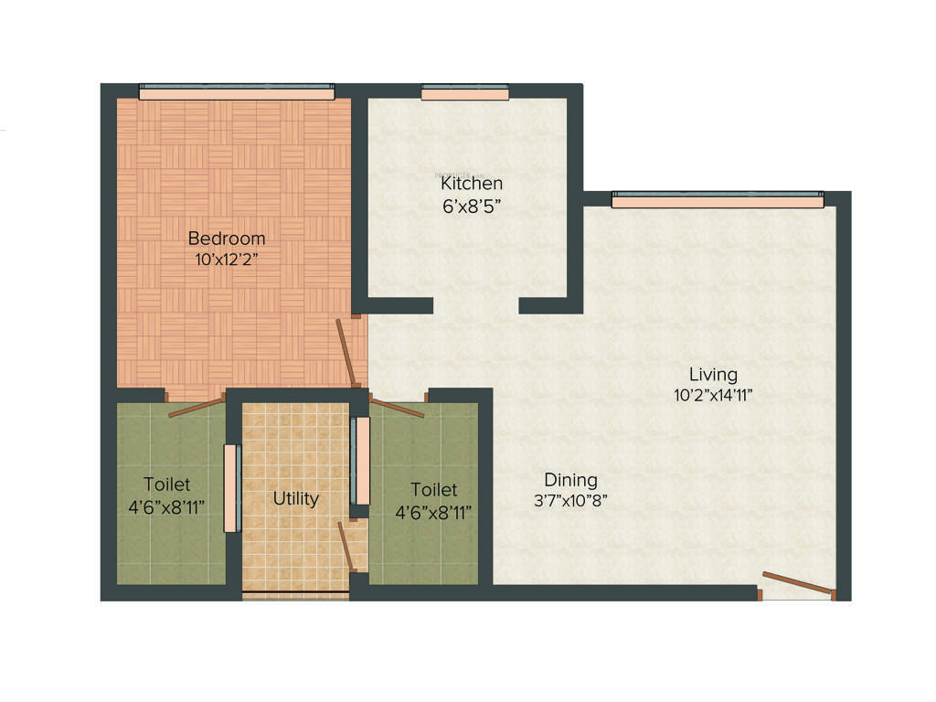 HPA Basil Residency (1BHK+1T (471.03 sq ft) 471.03 sq ft)