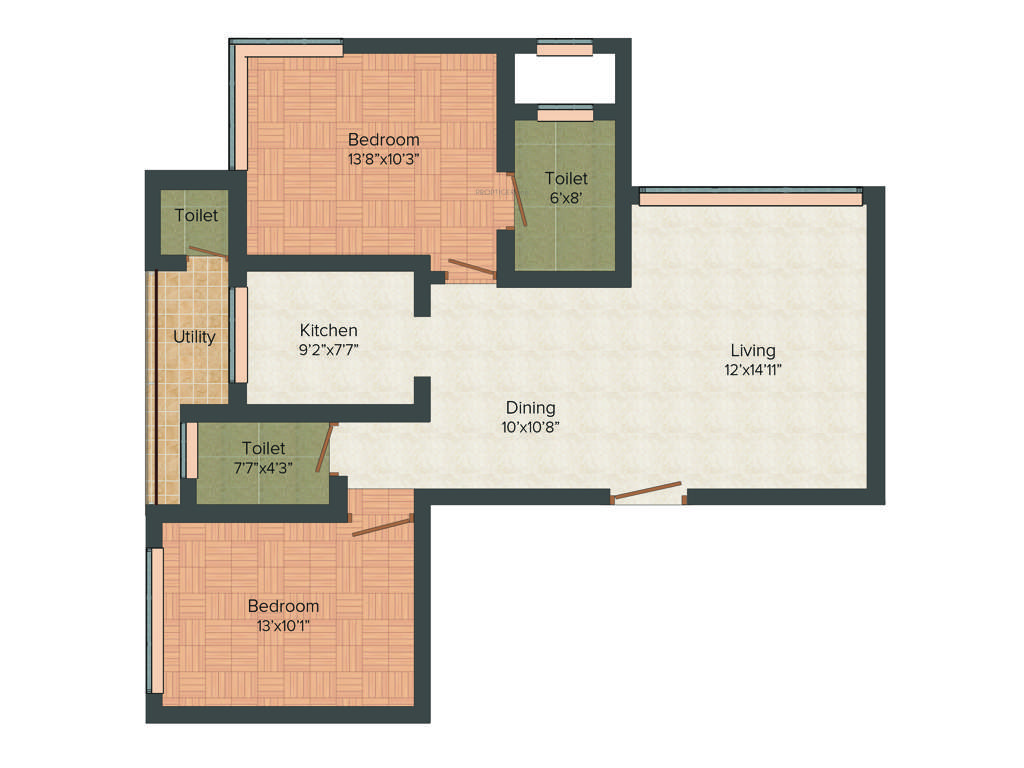 HPA Basil Residency (2BHK+2T (750.03 sq ft) 750.03 sq ft)