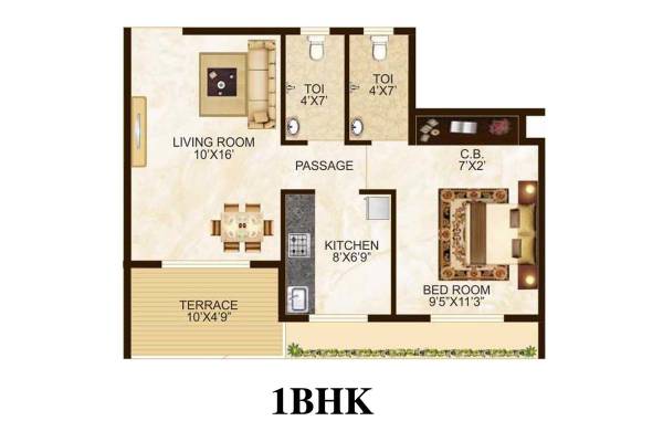 Aakash Amber Ellance (1BHK+1T (430 sq ft) 430 sq ft)