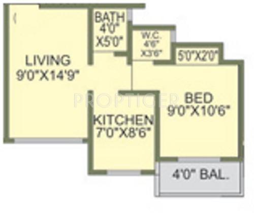 Poonam Palash (1BHK+1T (555 sq ft) 555 sq ft)