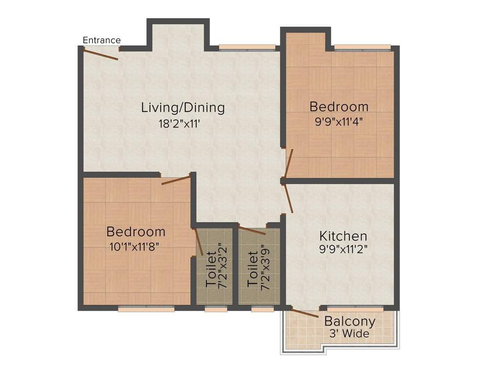 Cancun Orange Nest (2BHK+2T (1,042 sq ft) 1042 sq ft)