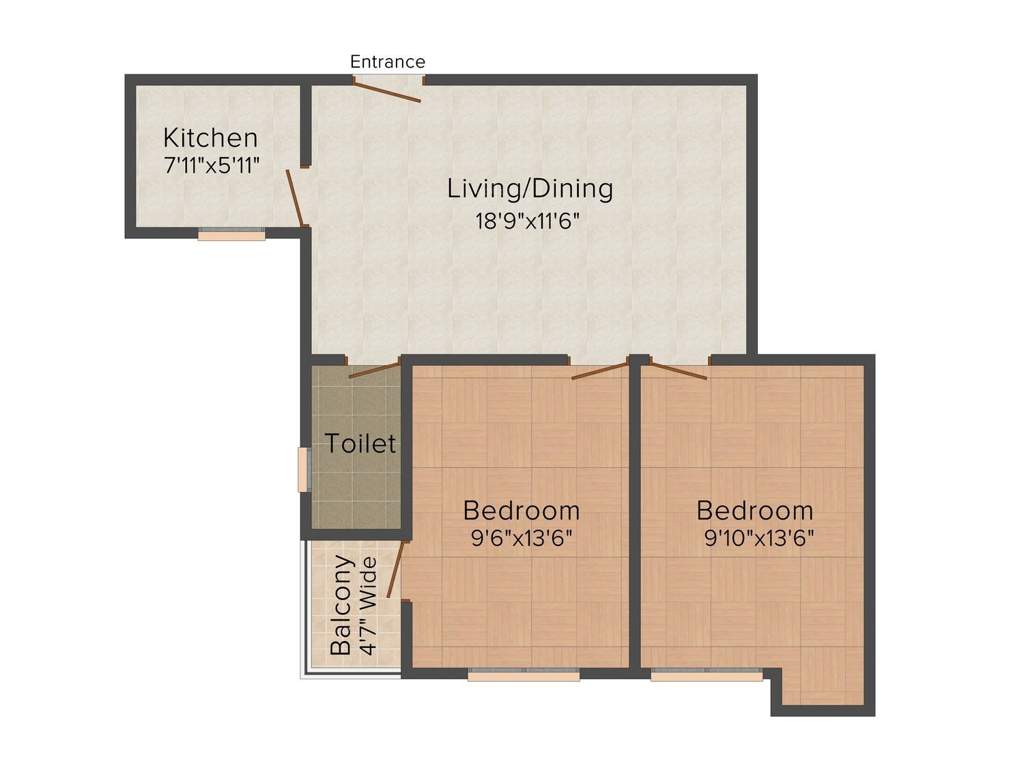 Cancun Orange Nest (2BHK+1T (1,034 sq ft) 1034 sq ft)