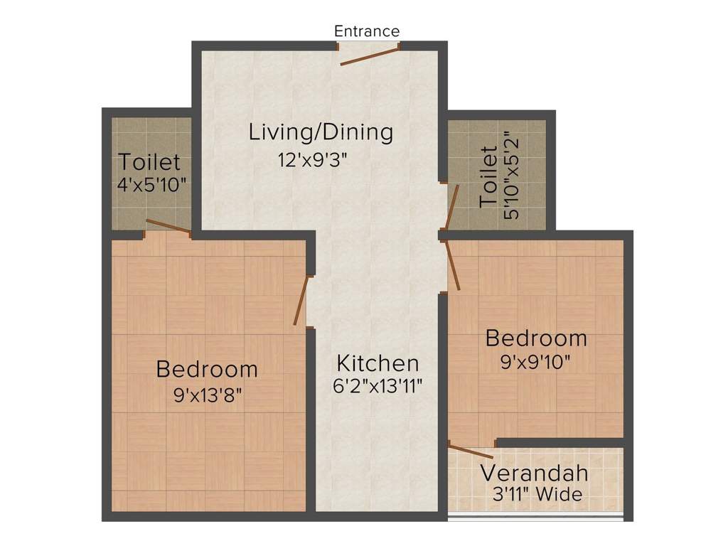 Cancun Sun Plaza 2 (2BHK+2T (753 sq ft) 753 sq ft)