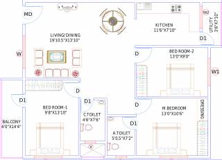 Anjanelayu Sai Kuteer (3BHK+2T (1,230 sq ft) 1230 sq ft) Anjanelayu Sai Kuteer (3BHK+2T (1,230 sq ft) 1230 sq ft)