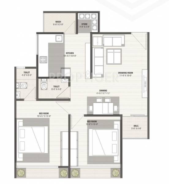 Soham Dev Pride (2BHK+2T (1,125 sq ft) 1125 sq ft)