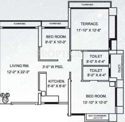 Jangid Galaxy (2BHK+2T (1,260 sq ft) 1260 sq ft)