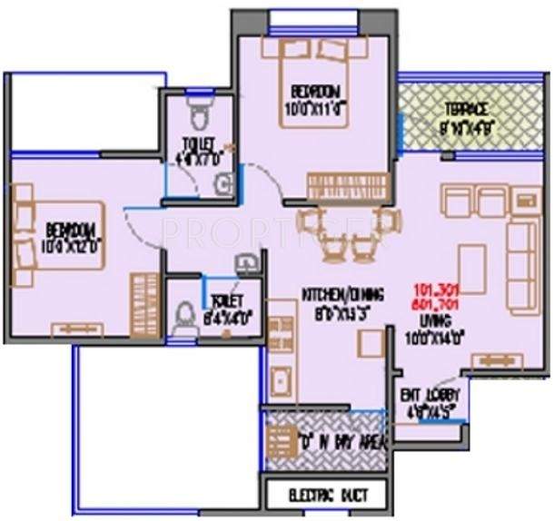 Magnus Simpli City Phase II (2BHK+2T (873 sq ft) 873 sq ft)