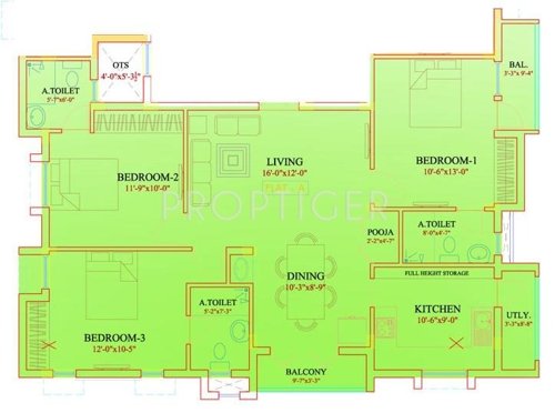 Siraj Sandstone Sathyam (3BHK+3T (1,471 sq ft)   Pooja Room 1471 sq ft)