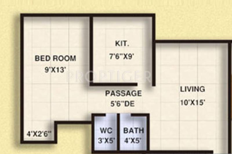 Shreedham Shree Avenue Floor Plan (1BHK+1T)