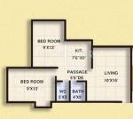Shreedham Shree Avenue Floor Plan (2BHK+2T)