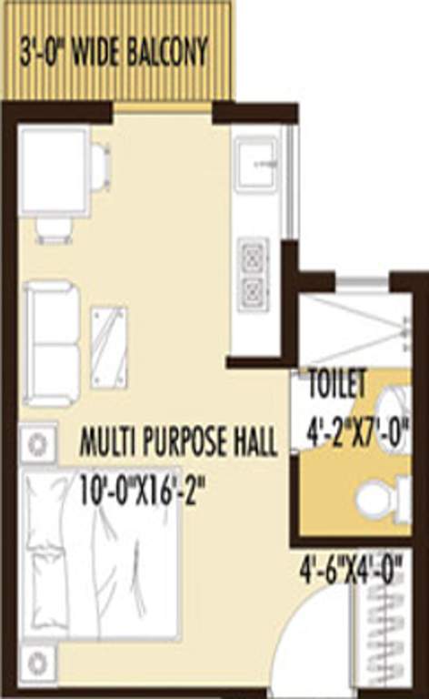 Newtown Grand (1BHK+1T (322 sq ft) 322 sq ft)