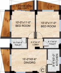 Realtech Hijibiji (2BHK+2T (766 sq ft) 766 sq ft) Realtech Hijibiji (2BHK+2T (766 sq ft) 766 sq ft)