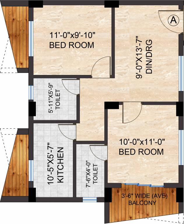 Realtech Hijibiji (2BHK+2T (797 sq ft) 797 sq ft)