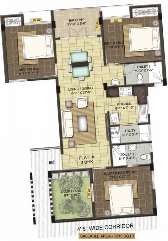 Ramaniyam Chaitanya (3BHK+2T (1,213 sq ft) 1213 sq ft)