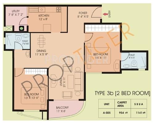 NCC Nagarjuna Green Ridge (2BHK+2T (1,141 sq ft) 1141 sq ft) NCC Nagarjuna Green Ridge (2BHK+2T (1,141 sq ft) 1141 sq ft)