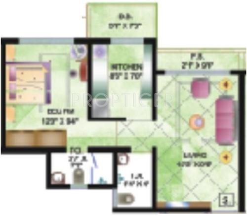 Dimples La Bellezza (1BHK+1T (662 sq ft) 662 sq ft)