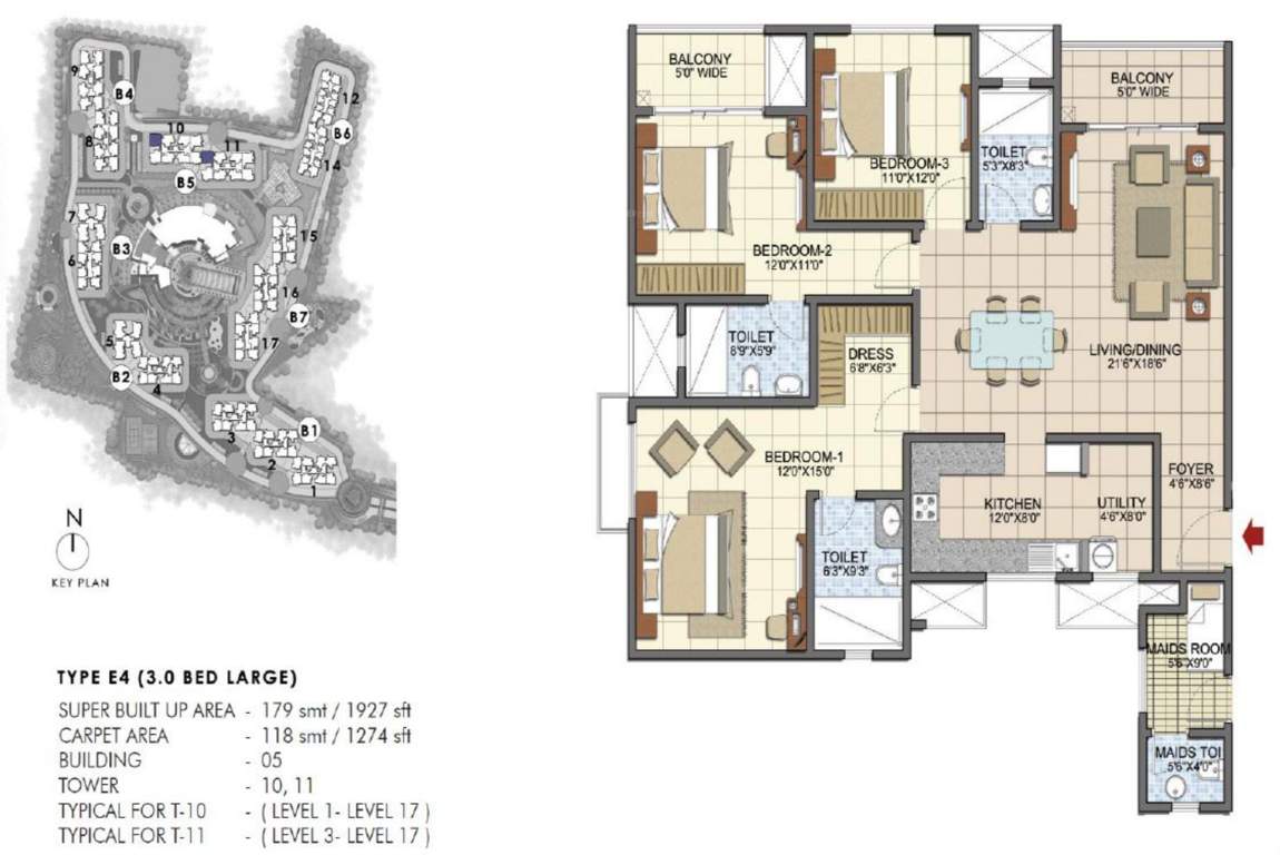Prestige Song Of The South (3BHK+3T (1,927 sq ft) 1927 sq ft)