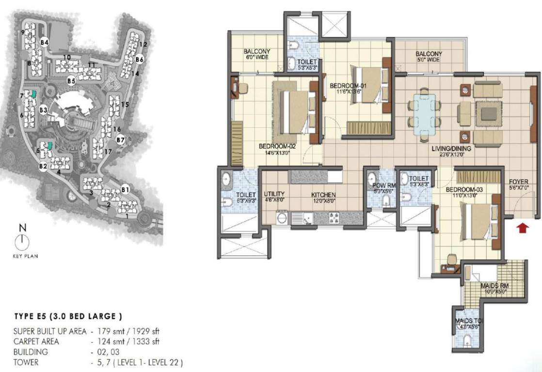Prestige Song Of The South (3BHK+3T (1,929 sq ft) 1929 sq ft)