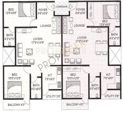 Vmaks Rosebay (2BHK+2T (1,026 sq ft) 1026 sq ft)