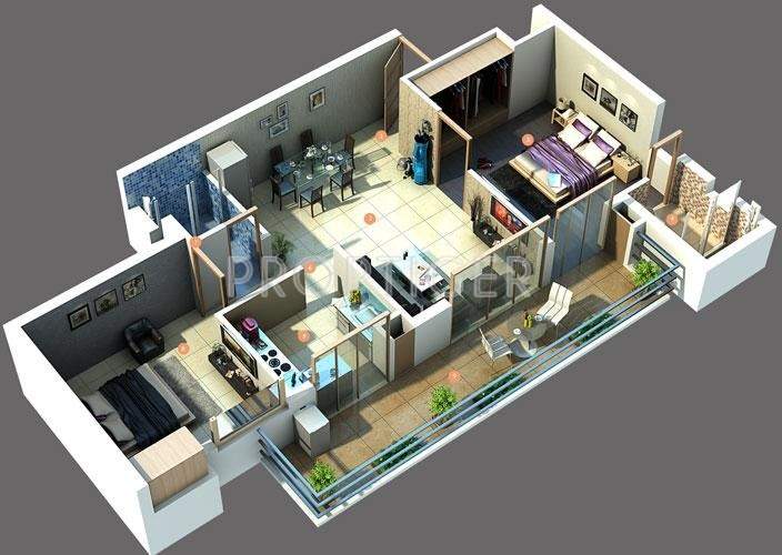 TDI Lakeside Heights (2BHK+2T (1,170 sq ft) 1170 sq ft)