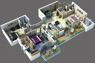 TDI Lakeside Heights (3BHK+3T (1,590 sq ft) 1590 sq ft)