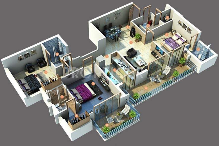 TDI Lakeside Heights (3BHK+3T (1,590 sq ft) 1590 sq ft)