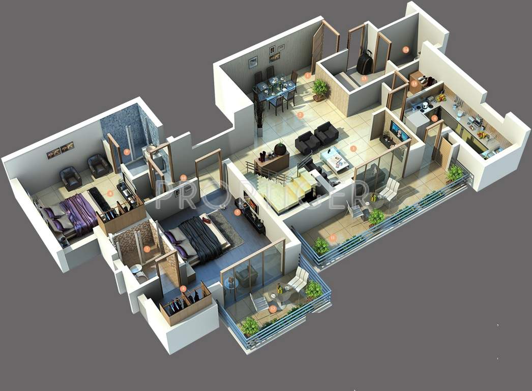 TDI Lakeside Heights (3BHK+3T (2,350 sq ft) 2350 sq ft)