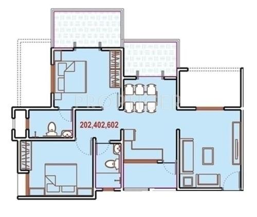 Eisha Erica (2BHK+2T (1,050 sq ft) 1050 sq ft)